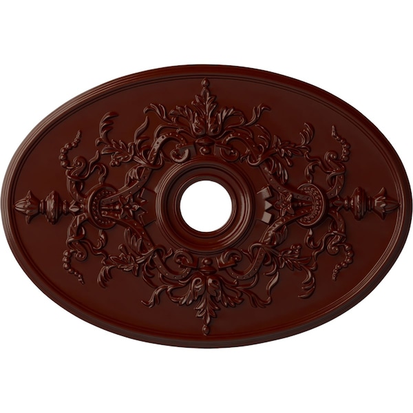Ekena Millwork Alexa Medallion (Canopies up to 5 5/8"), 30 3/4"W x 21 1/4"H x 3 7/8"ID x 1 5/8"P, Brushed Mahogany CM21X30ALBMF - main
